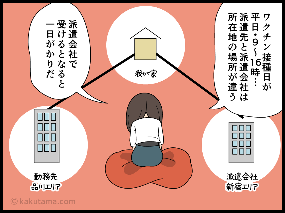 ドコでワクチン接種しようか悩む派遣社員の漫画