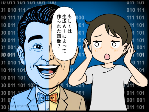毎日のように見る芸能人にクローンか生成AI疑惑を持ち始めた4コマ漫画