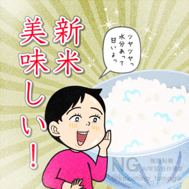 今年の新米が美味しすぎるイラスト