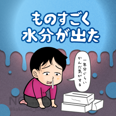 鼻水を垂らしている人のイラスト