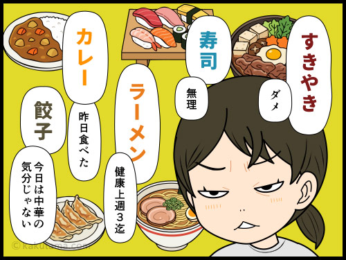 晩御飯が思いつかないと、結局「鍋」にしてしまう主婦の4コマ漫画