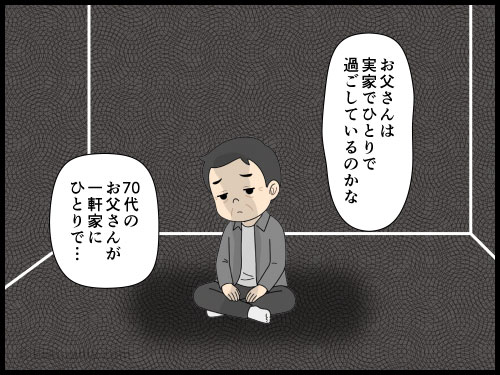 自分のことより独りで年末を過ごす親が心配なアラフォー女性の４コマ漫画