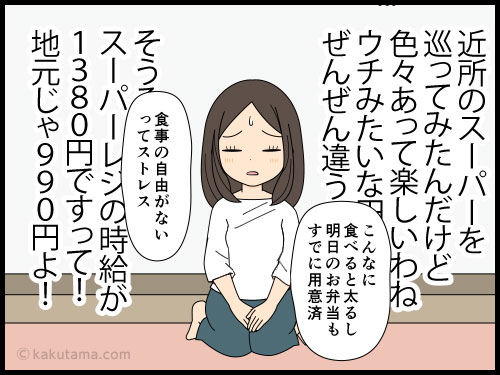 一人暮らしの家が親の訪問によって崩されていく4コマ漫画