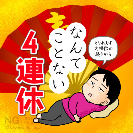 元旦だけどすることがない人のイラスト