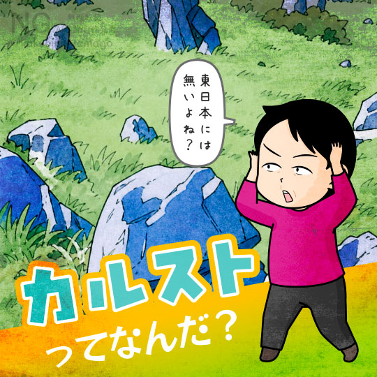 カルストについて考える人のイラスト
