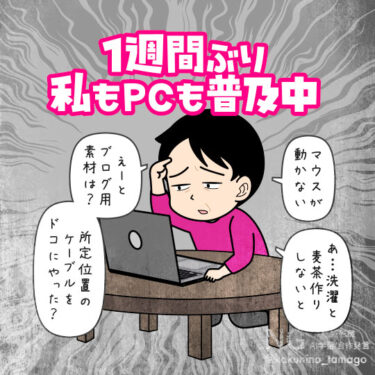 一週間の旅行から帰ってきてカンが戻らない人のイラスト